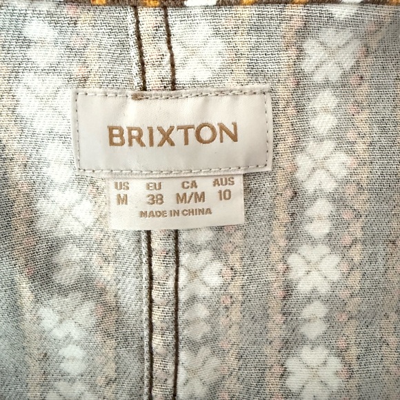 Brixton Women’s Providence Overshirt Tan & White‎ Printed Cotton Jacket Size M - Picture 5 of 9